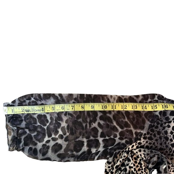 Amanda Collection Black and Cream Leopard Print Blouse Women's Size M - Picture 9 of 12